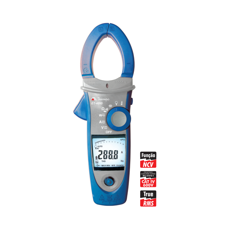 ALICATE WATTIMETRO - ET 4095 C/ GARRA FLEX CAT IV