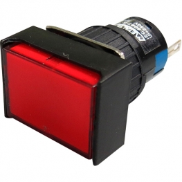 SINALEIRO RETANGULAR  LED 16MM   24VCC/CA - VERMELHO ( P16-PL7-R )