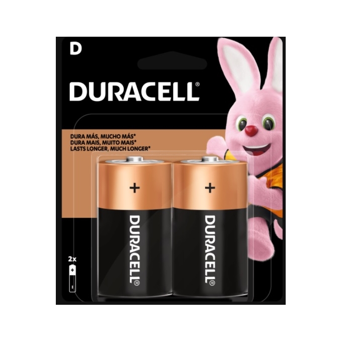 BATERIA ALCALINA DURACELL D - GRANDE ( CARTELA C/ 2 UNIDADES )