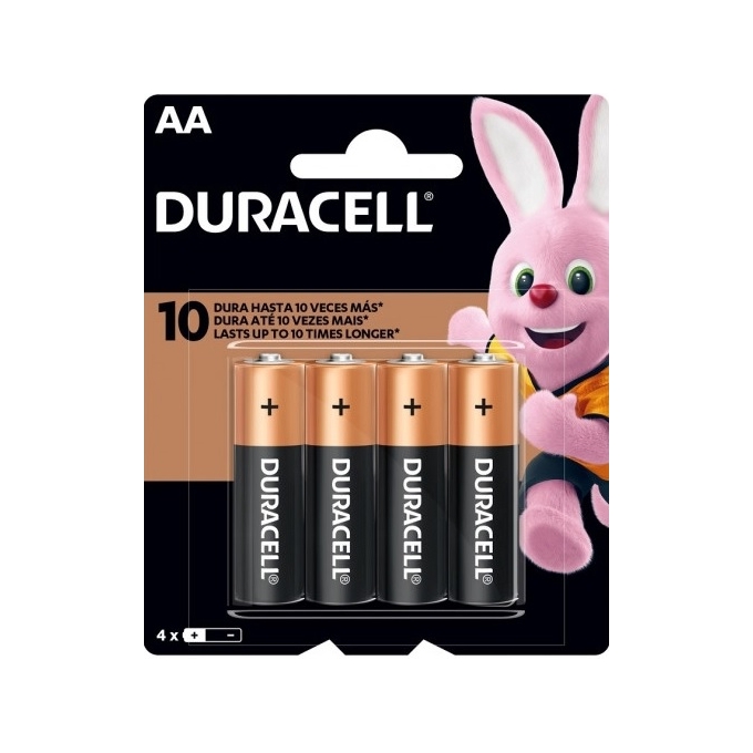 BATERIA ALCALINA DURACELL AA - ( CARTELA C/4 UNIDADES )