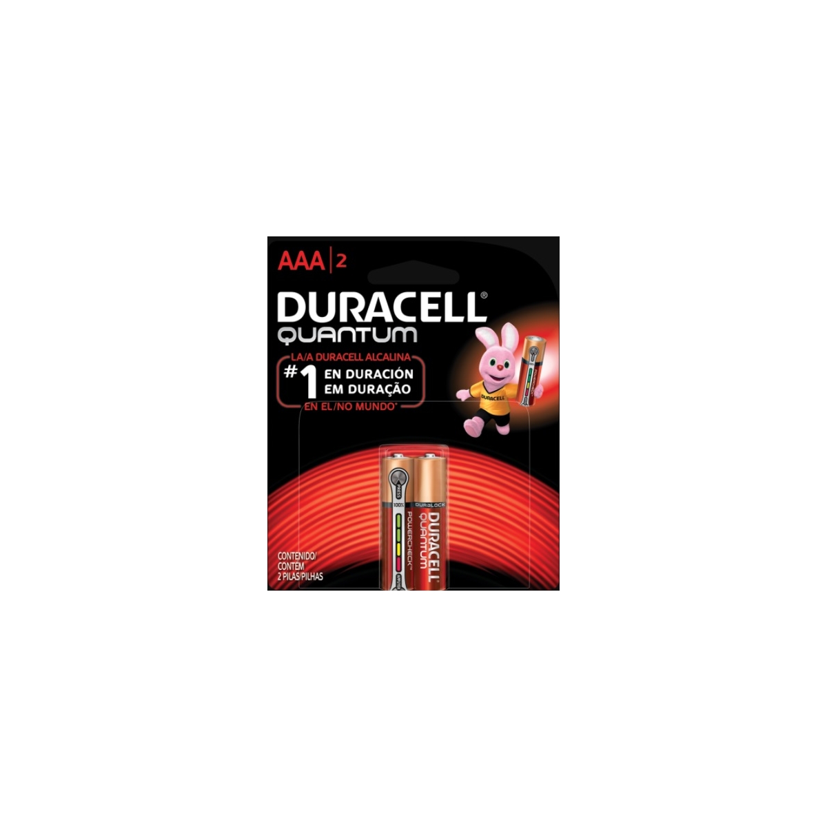 BATERIA ALCALINA DURACELL AAA - QUANTUM ( CARTELA C/ 2 UNIDADES )