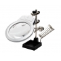 SOLVER - SUPORTE DE FERRO DE SOLDA COM LUPA LED - SLP-100