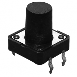 CHAVE TACTIL A 07 - ( 12 X 12 X 12 ) - 4 TERMINAIS - PRETA - 180 GRAUS