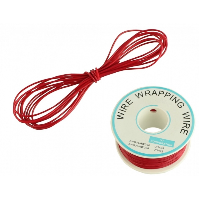 FIO WIRE WRAPP - 30 AWG - VERMELHO ( 250 METROS )
