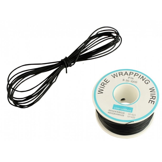 FIO WIRE WRAPP - 30 AWG - PRETO ( 250 METROS )
