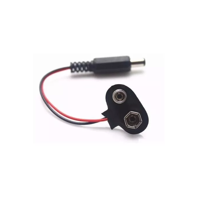 CLIP P/ BATERIA 9V - COM PLUG P4 PARA ARDUINO