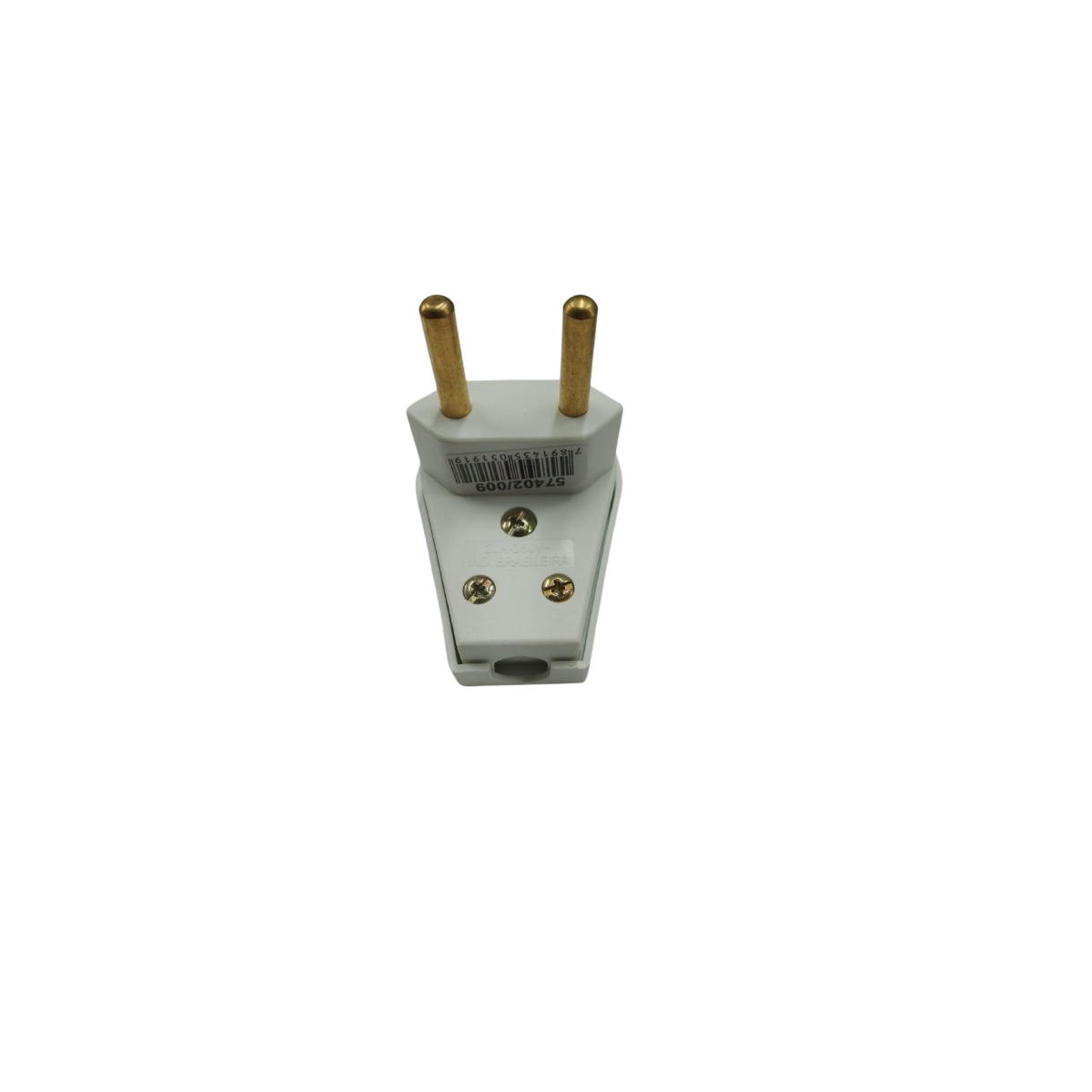PLUG MACHO ANGULAR - BIPOLAR - BRANCO - 20A - 57402/009