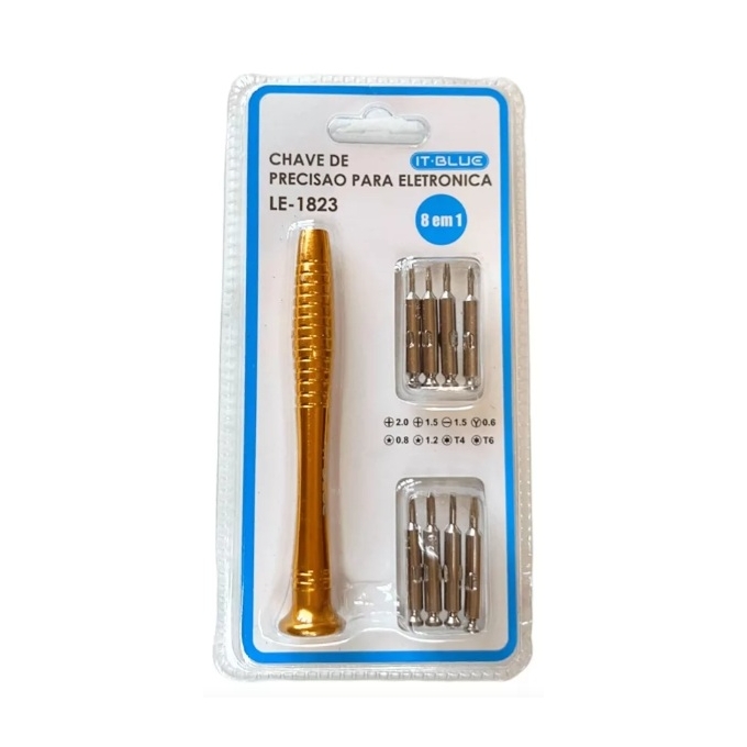 JOGO DE CHAVES TORX - PRECISAO 09 PCS EM 1 - MULTIUSO - LE-1823- IT-BLUE