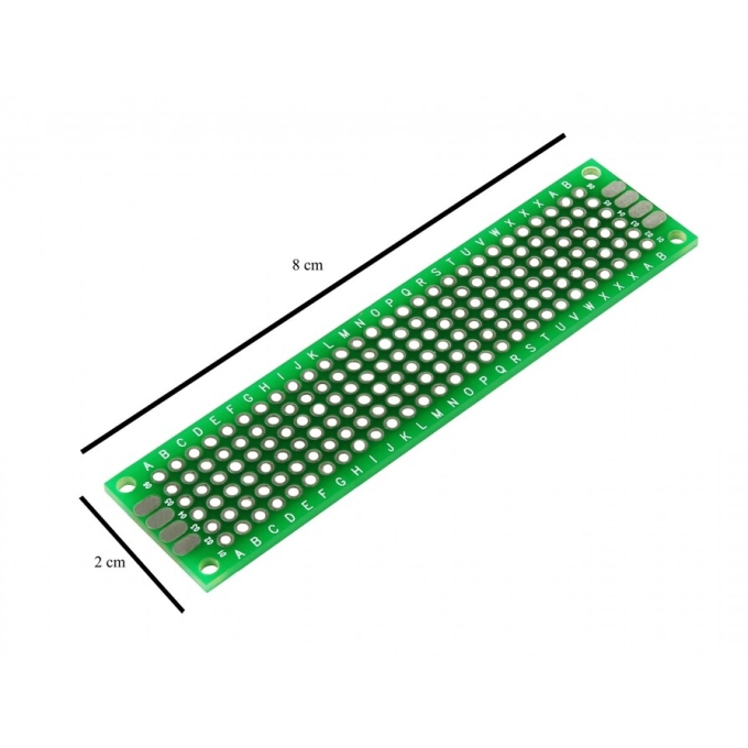 PLACA PERFURADA DESL./ILHADA 02 X 08 - PP-D - BREADBOARD