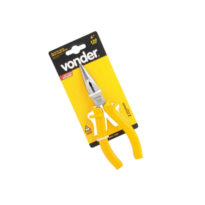 VONDER - ALICATE DE BICO RETO - 1/2 CANA - 6 POL - 1000V